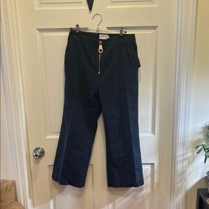 Tanya Taylor navy Pants with Gold Zipper
